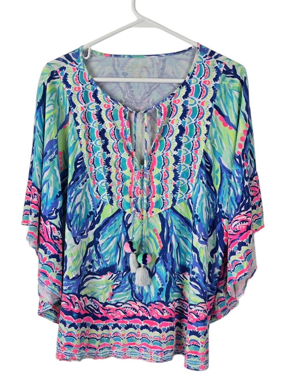 Lilly Pulitzer Britta Knit Tunic Top XXS/XS Hidden in the Leaves Tropical Print